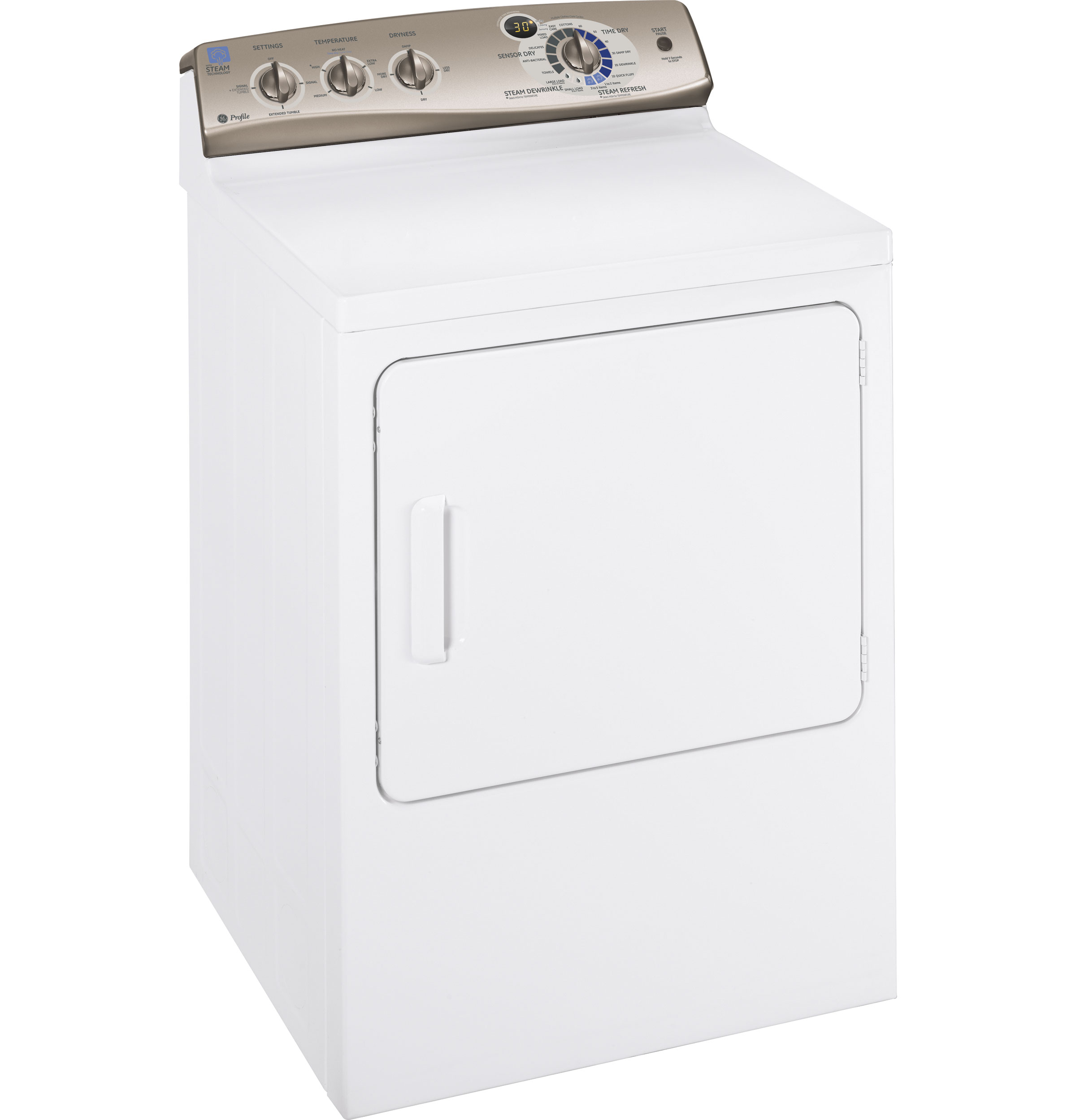 GE Profile™ 7.0 cu. ft. stainless steel capacity gas dryer with Steam and SensorDry Plus™