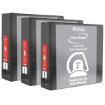 BAZIC Products&reg; Slant D Ring View Binder with 2 Pockets, 3", Black, Pack of 3 BAZ3174-3