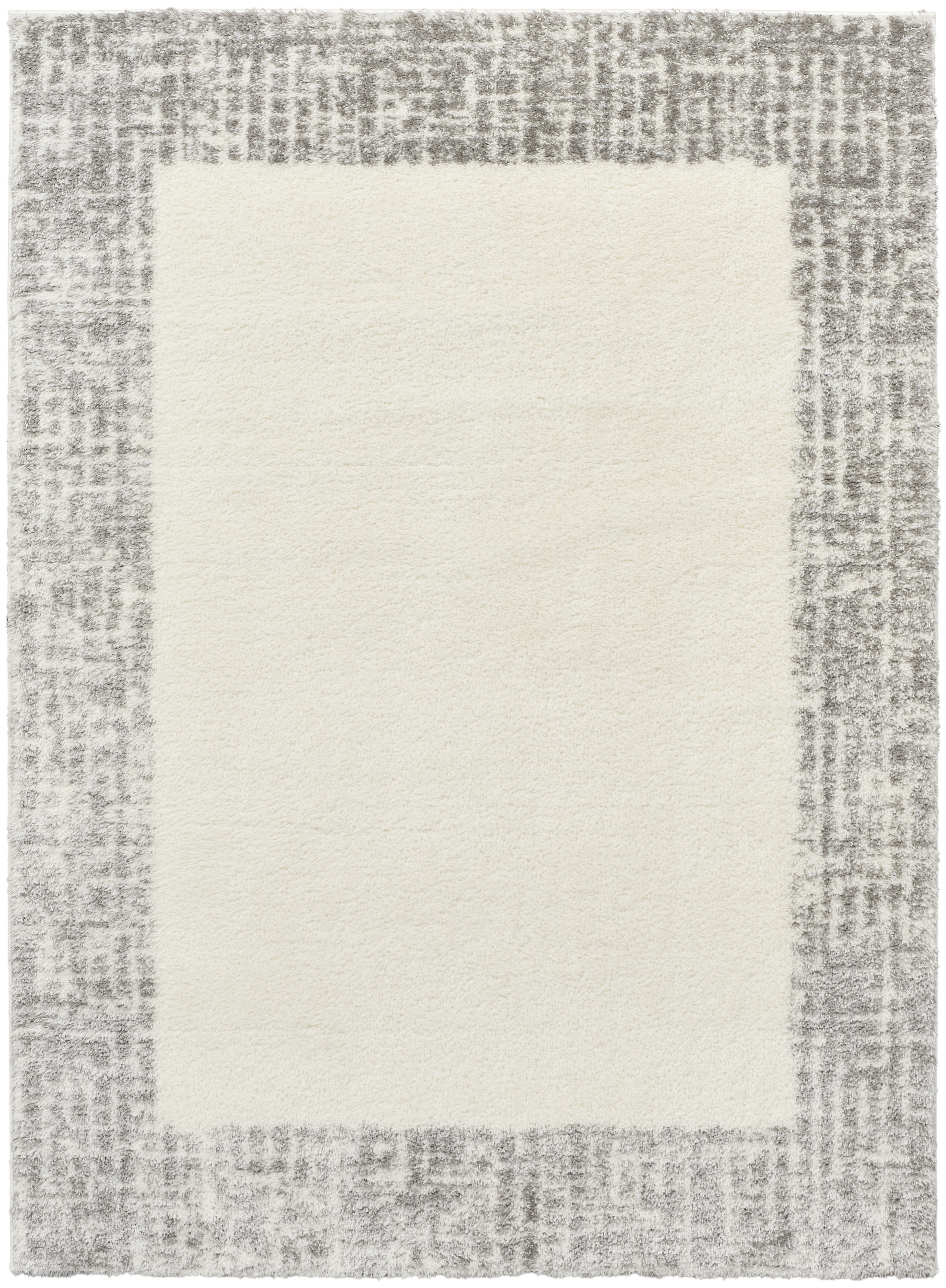 Nourison Pacific Shag 7'10" x 9'10" Ivory Grey Shag Indoor Rug