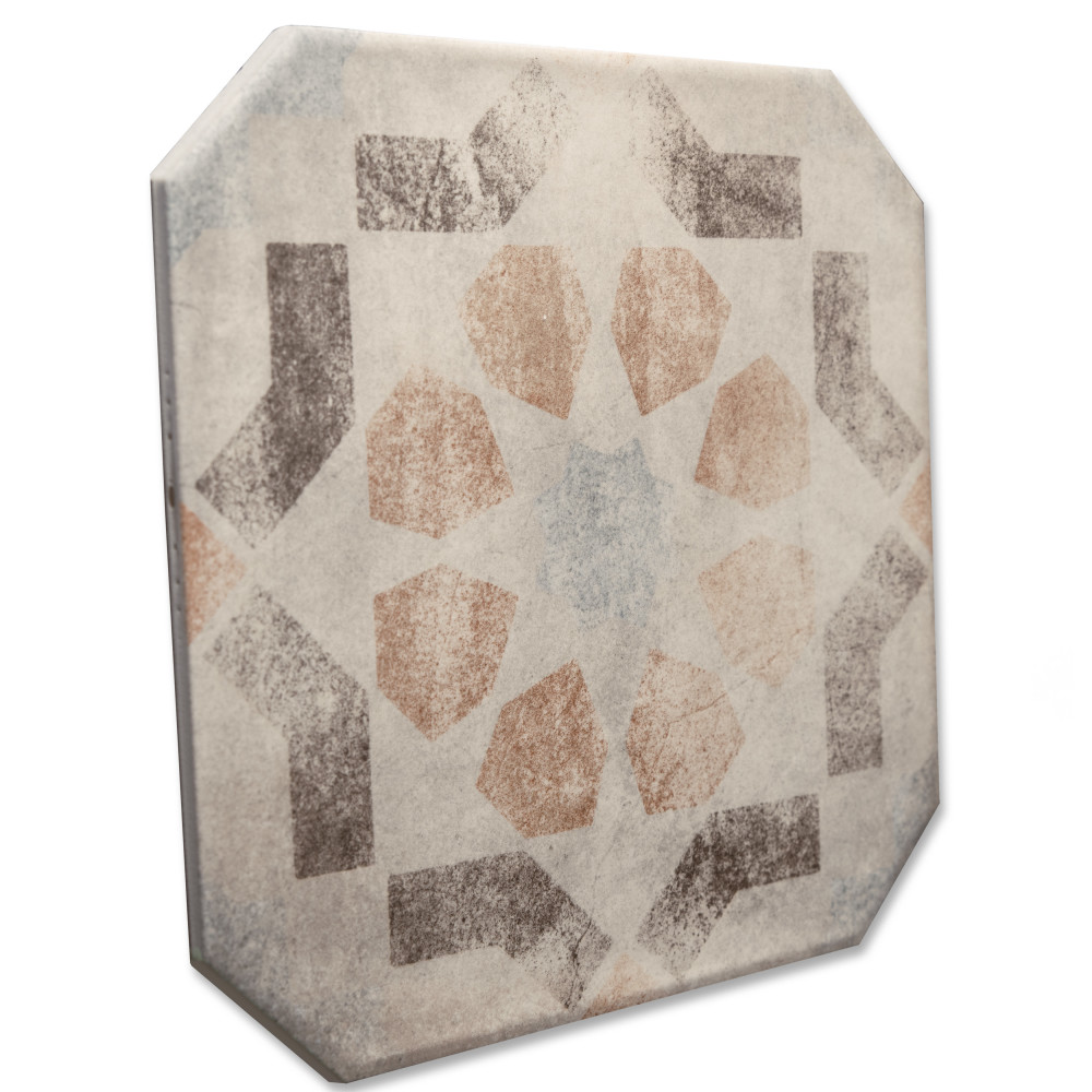 Laverton Octagon Deco Multicolor with Taco Arena 7-7/8 in. x 7-7/8 in. Porcelain Floor and Wall Tile