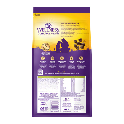 Wellness Complete Health Grained Healthy Weight Chicken & Peas back packaging