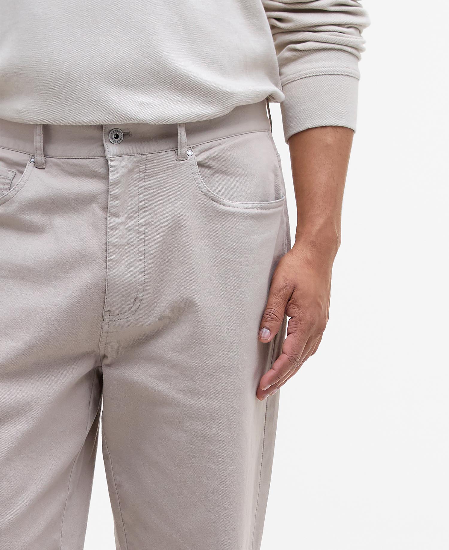 Pantaloni in tessuto stretch lavato dalla vestibilità regular image number 3