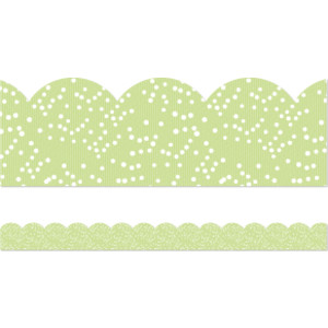 Crafty and Cool Light Green with Dots Scalloped Bulletin Board Borders, 39 Feet