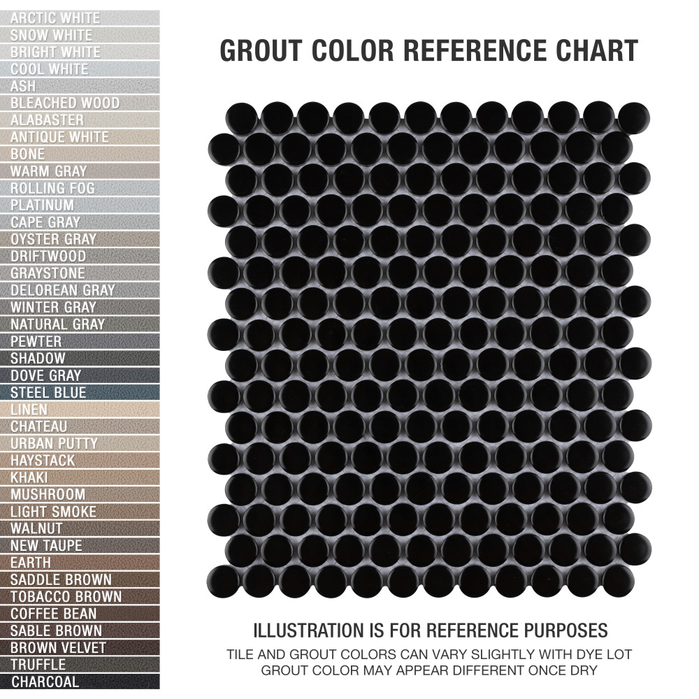 Sample – Metro Penny Matte Black Porcelain Mosaic Tile