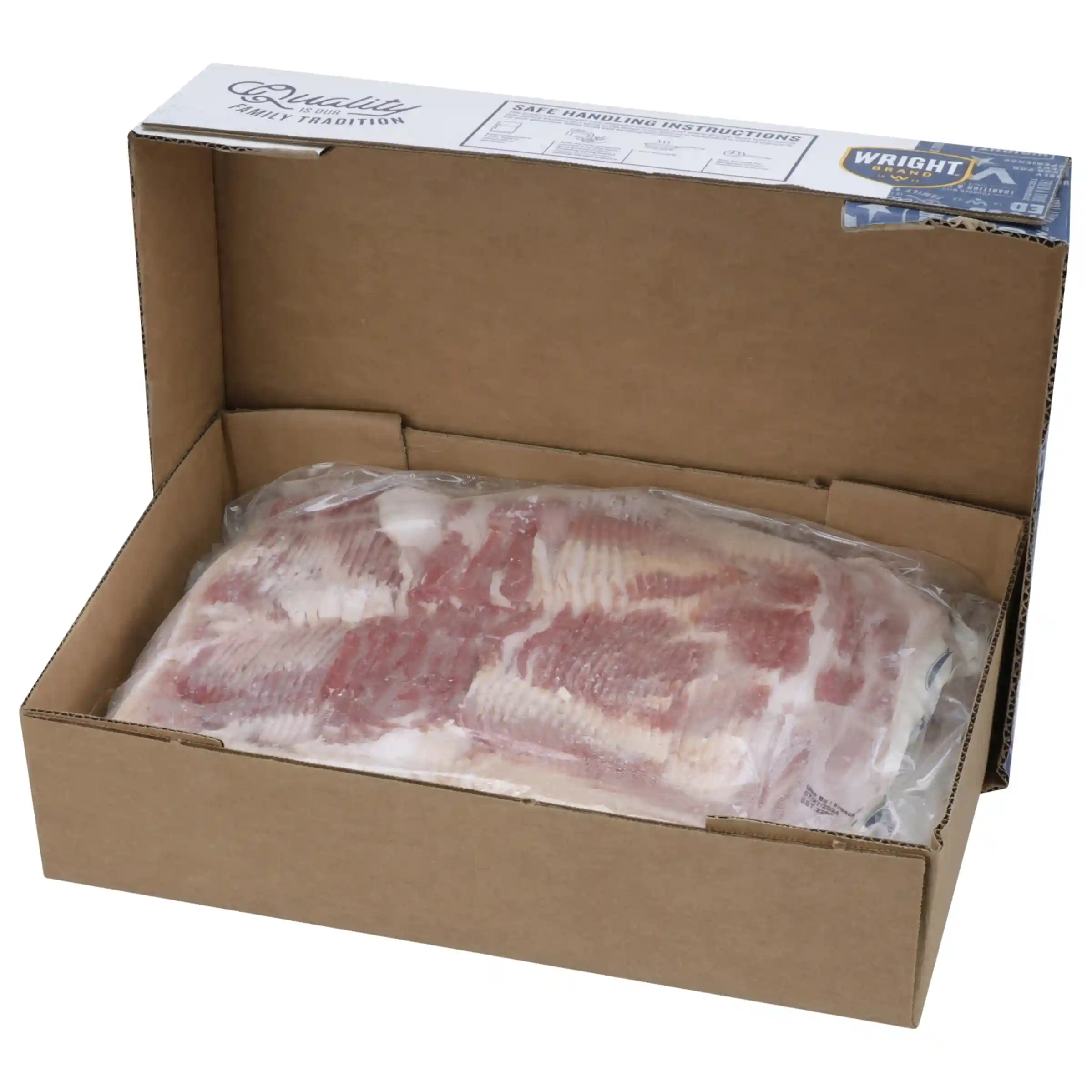Wright® Brand Naturally Hickory Smoked Thick Sliced Bacon, Bulk, 15 Lbs, 10-14 Slices Per Pound, Gas Flushed_image_4