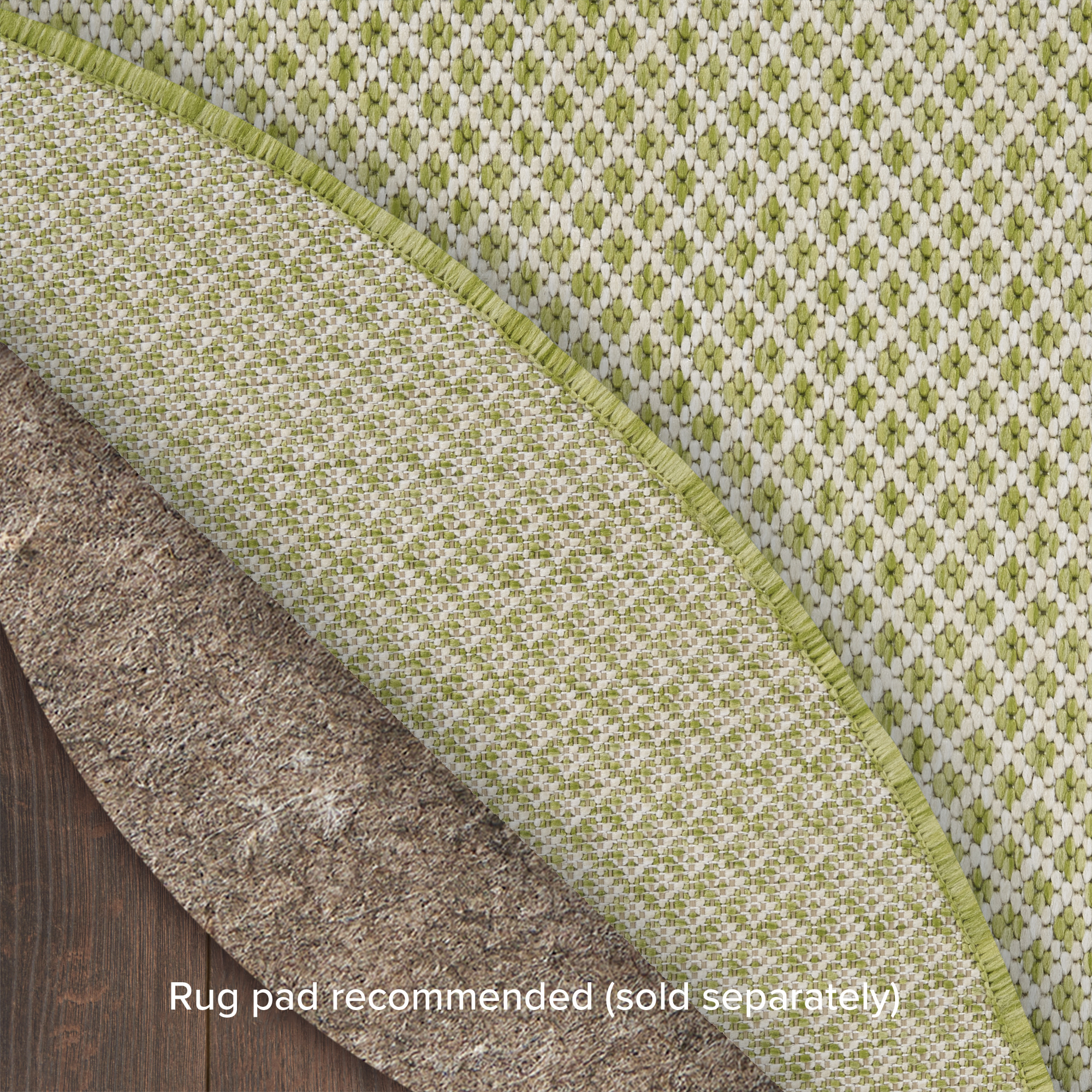 Nourison Courtyard 8' x Round Ivory Green Modern Rug