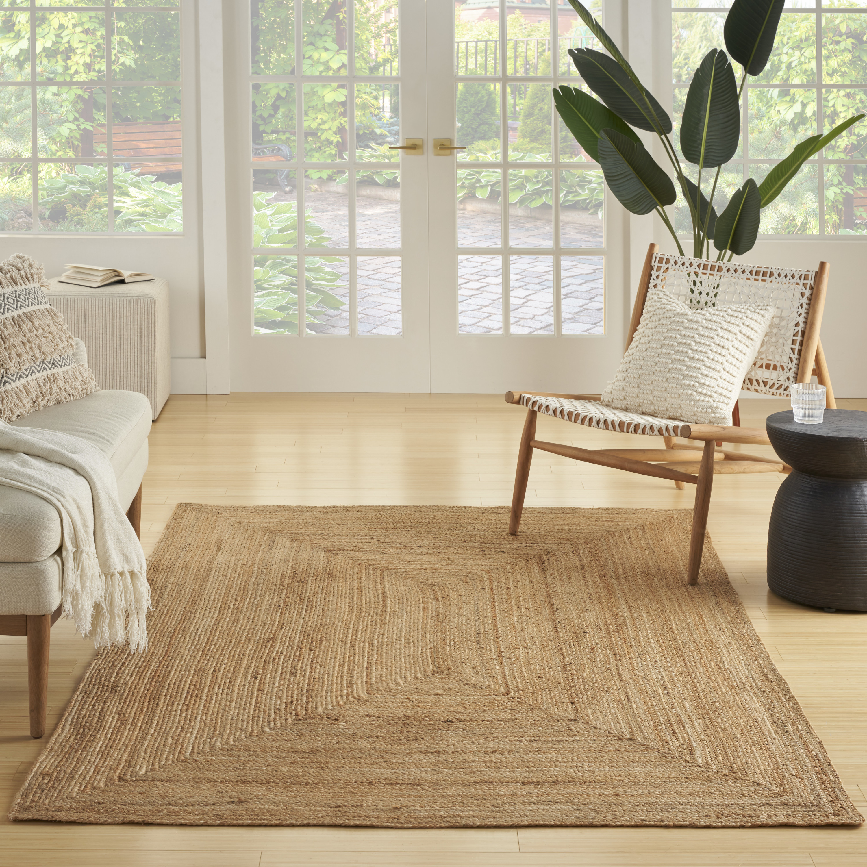 Nourison Natural Jute 4' x 6' Natural Farmhouse Indoor Rug