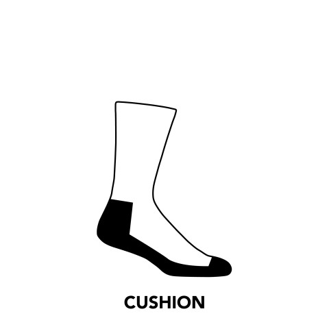 Graphic of our cushioned crew sock.