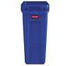Rubbermaid Commercial, Vented Slim Jim, 16 gal, Resin, Blue, Rectangle, Receptacle