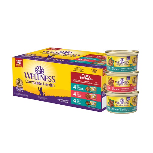 Wellness Complete Health Tasty Textures Salmon, Tuna and Chicken Variety Pack Product