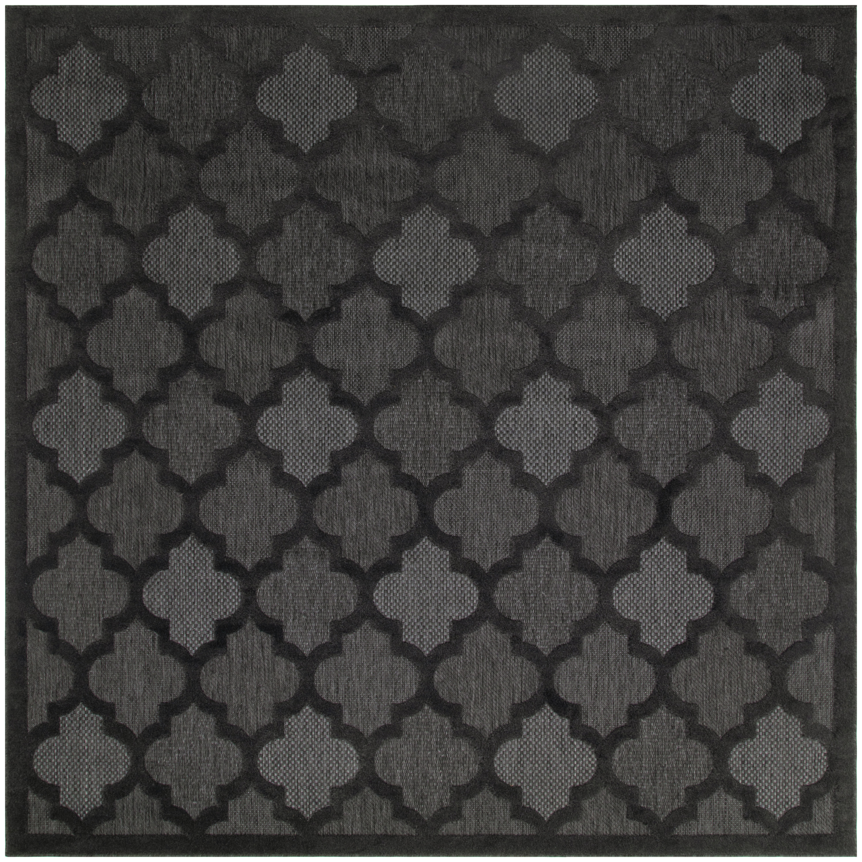 Nourison Easy Care 9' x Square Charcoal Black Modern Rug