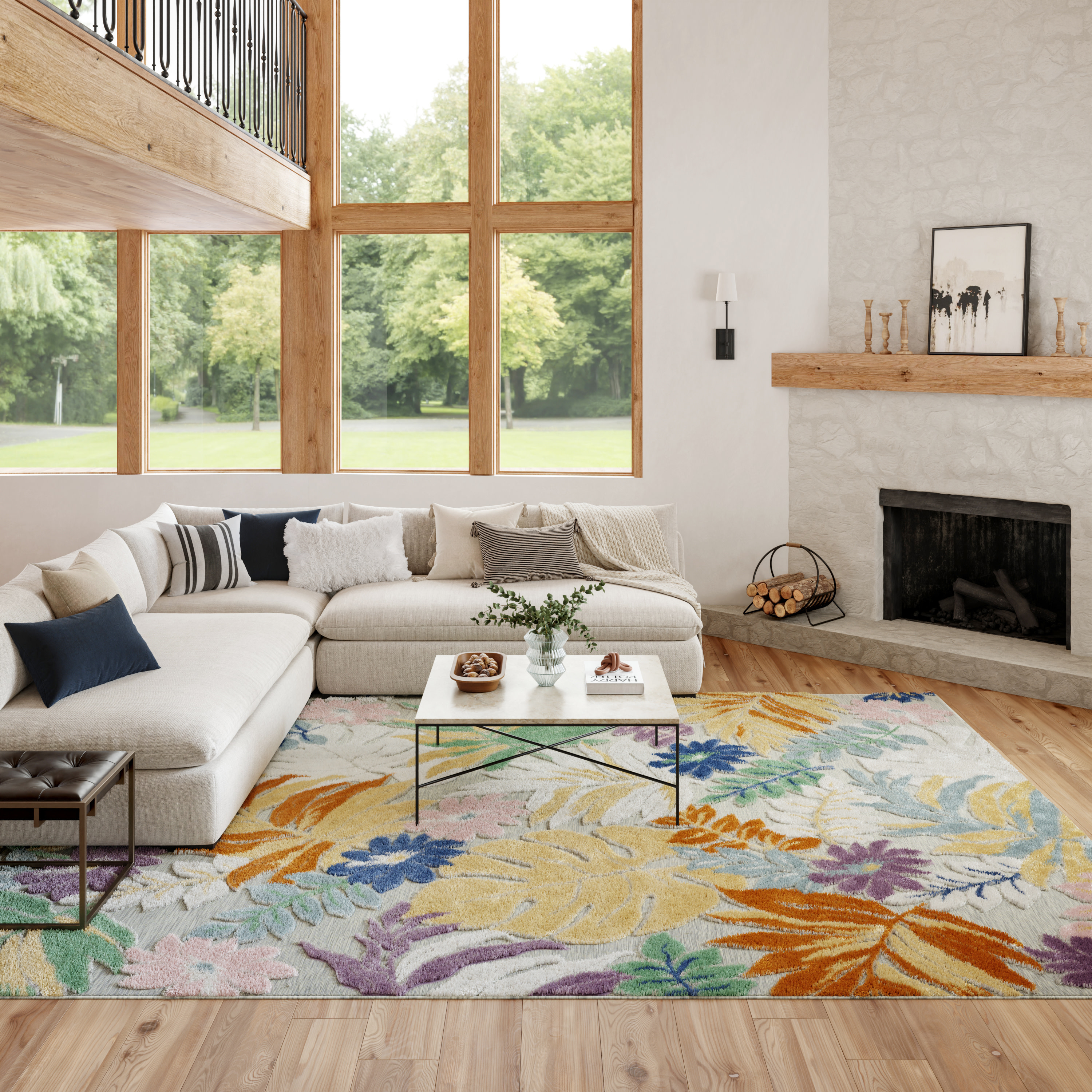 Nourison Suncoast 9' x 12' Multicolor Tropical Rug