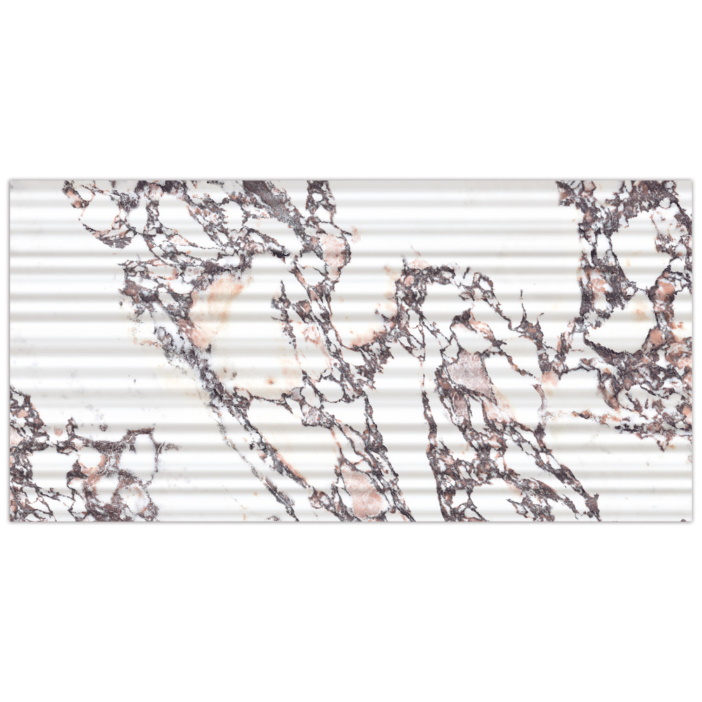 Touche Pleated Deco Rubis 11-3/4 in. x 23-1/2 in. Porcelain Floor and Wall Tile