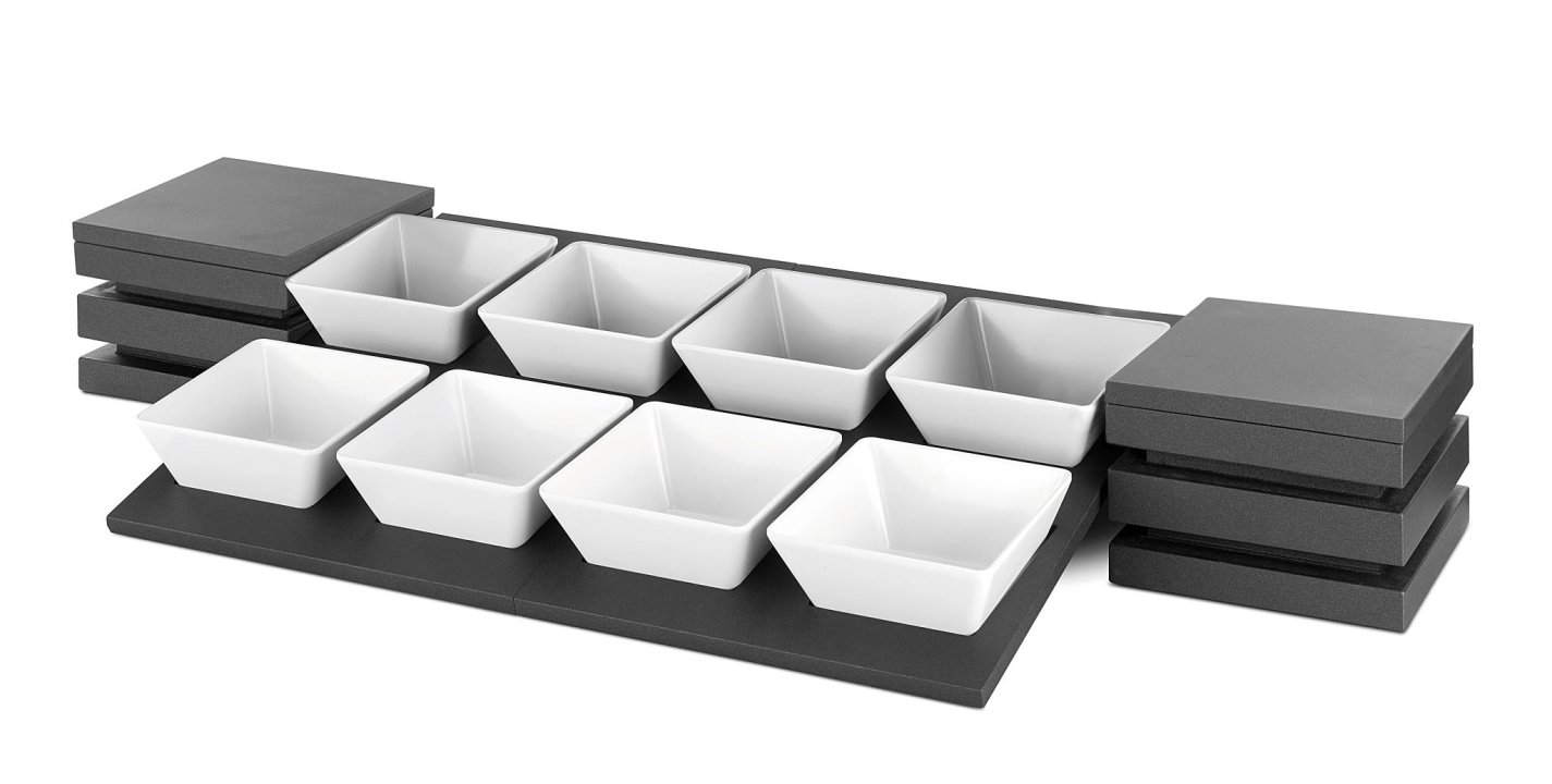 Kit de présentation pour 8 bols carrés CUBIC