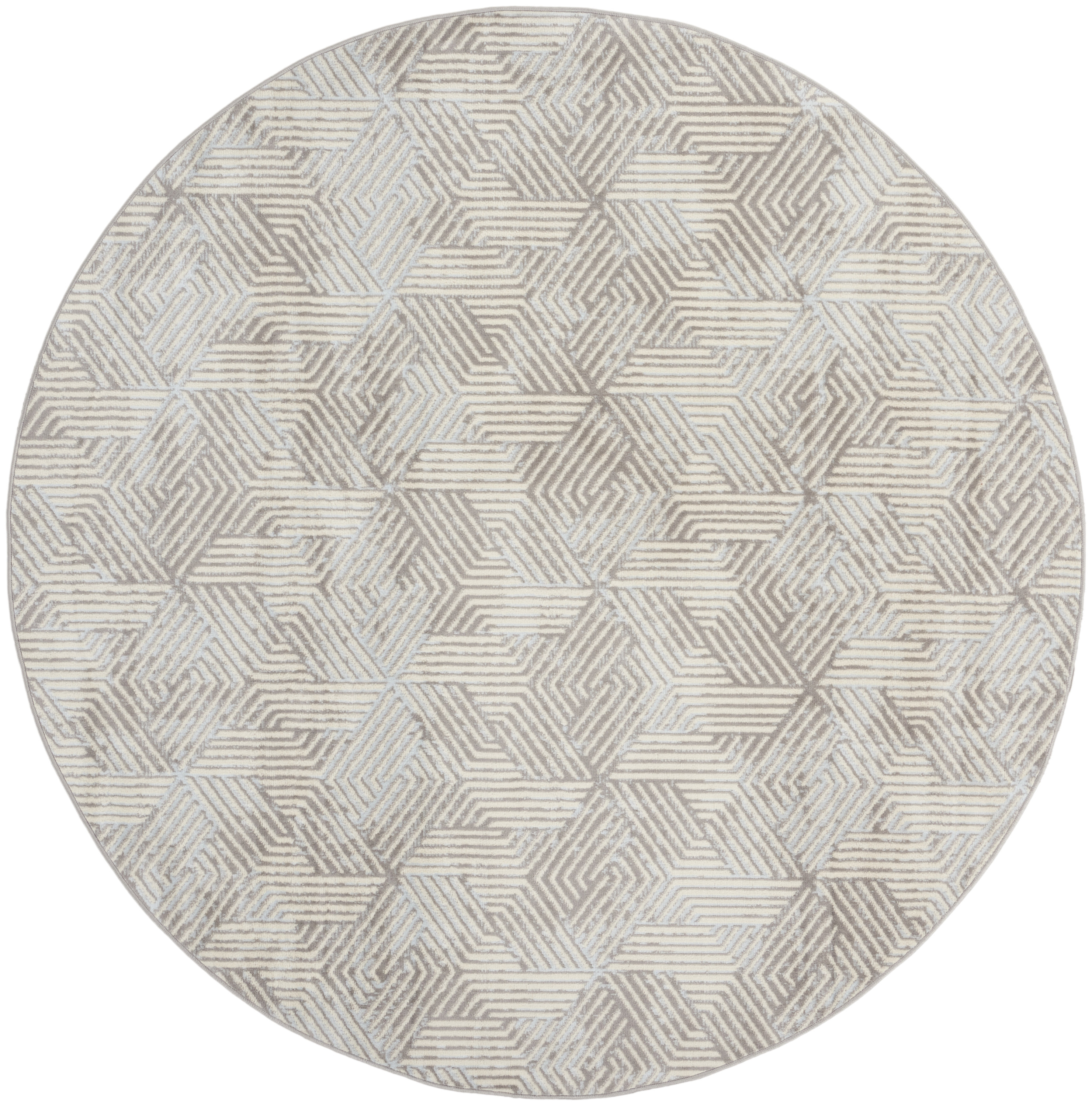Nourison Grafix 8' x Round Grey Modern Indoor Rug