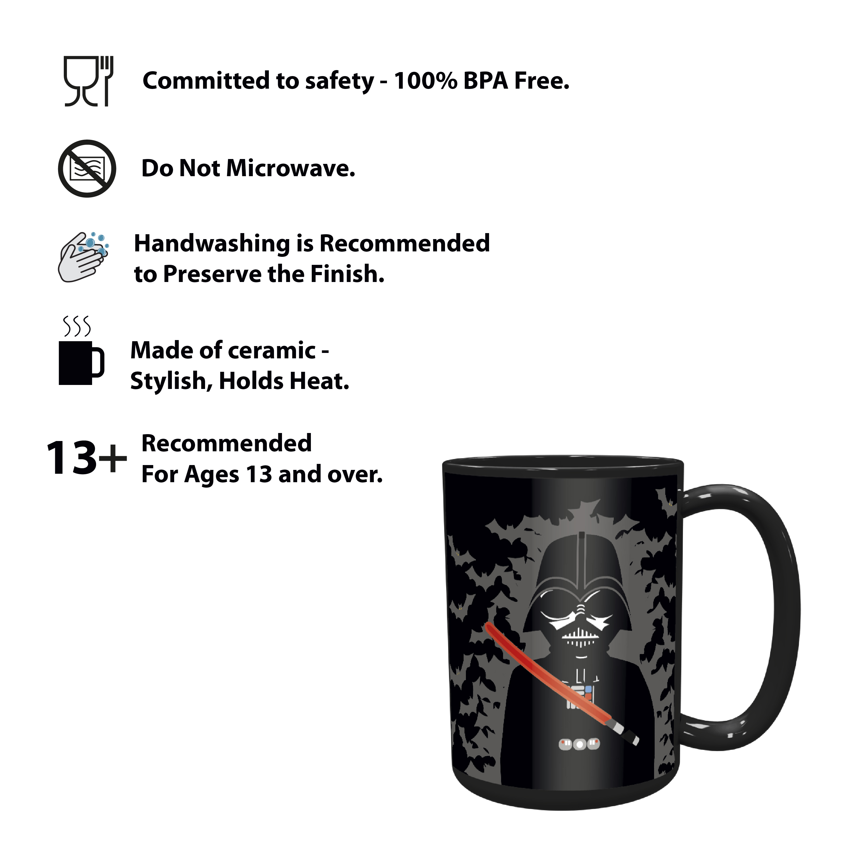Star Wars 15 ounce Coffee Mug and Spoon, Darth Vader & R2D2 slideshow image 5 Star Wars 15 ounce Coffee Mug and Spoon, Darth Vader & R2D2 slideshow image 5