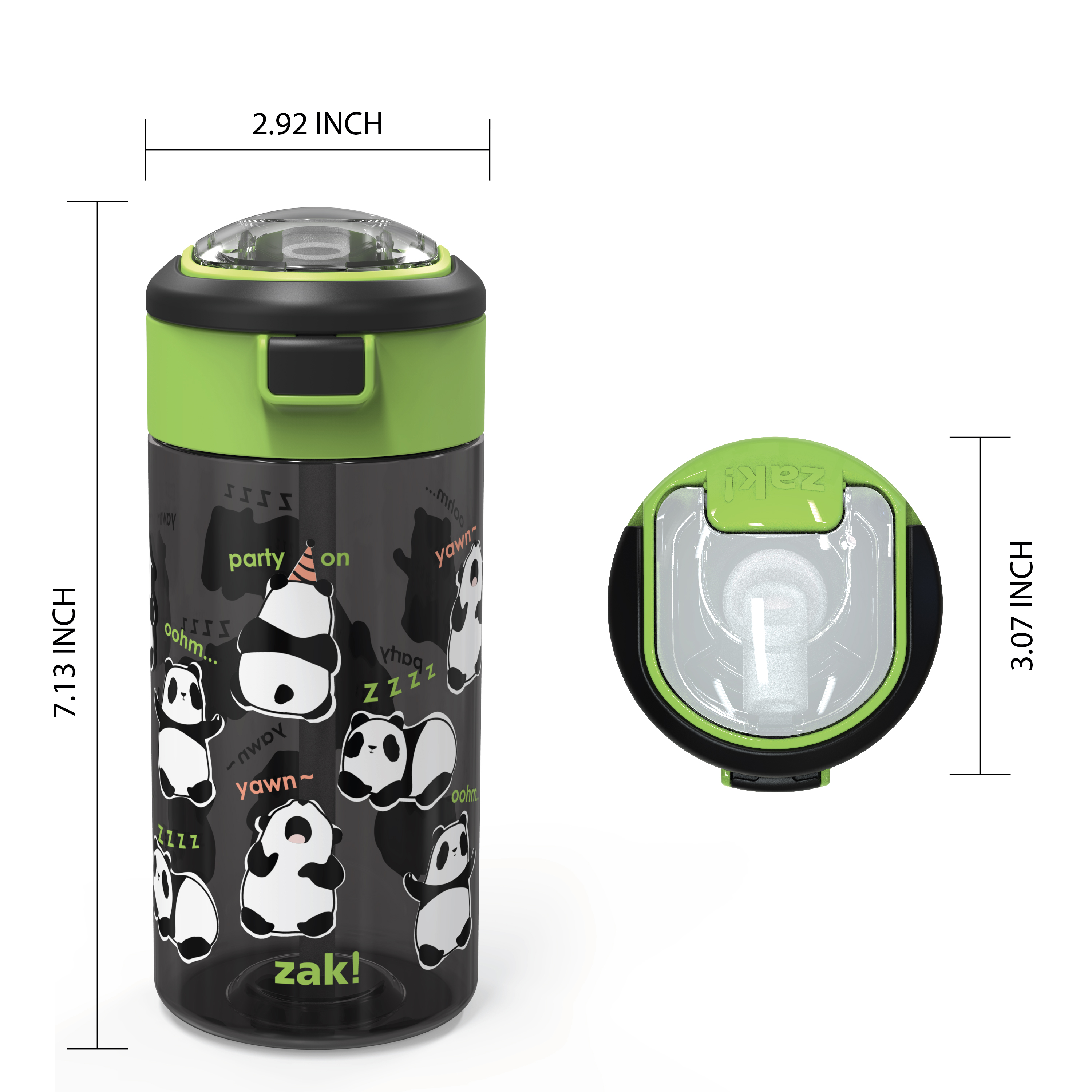 Genesis 18 ounce Water Bottles, Panda, 2-piece set slideshow image 6