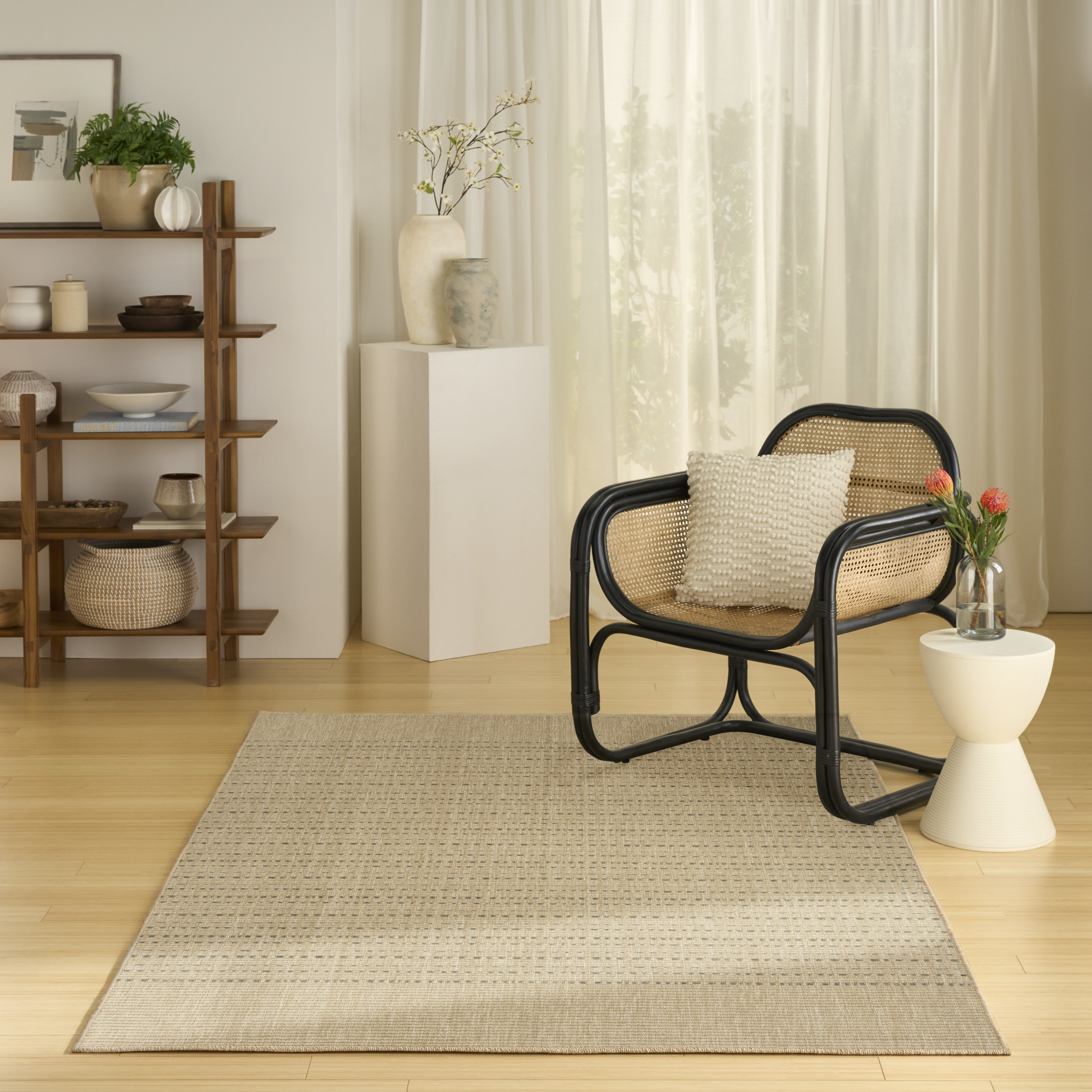 Nourison Tulum 4' x 6' Taupe Outdoor Rug
