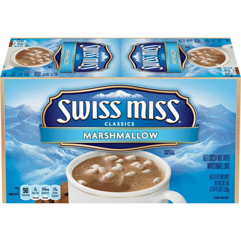 Swiss Miss Hot Cocoa Mix with Marshmallows Envelopes, 6/50/0.73oz