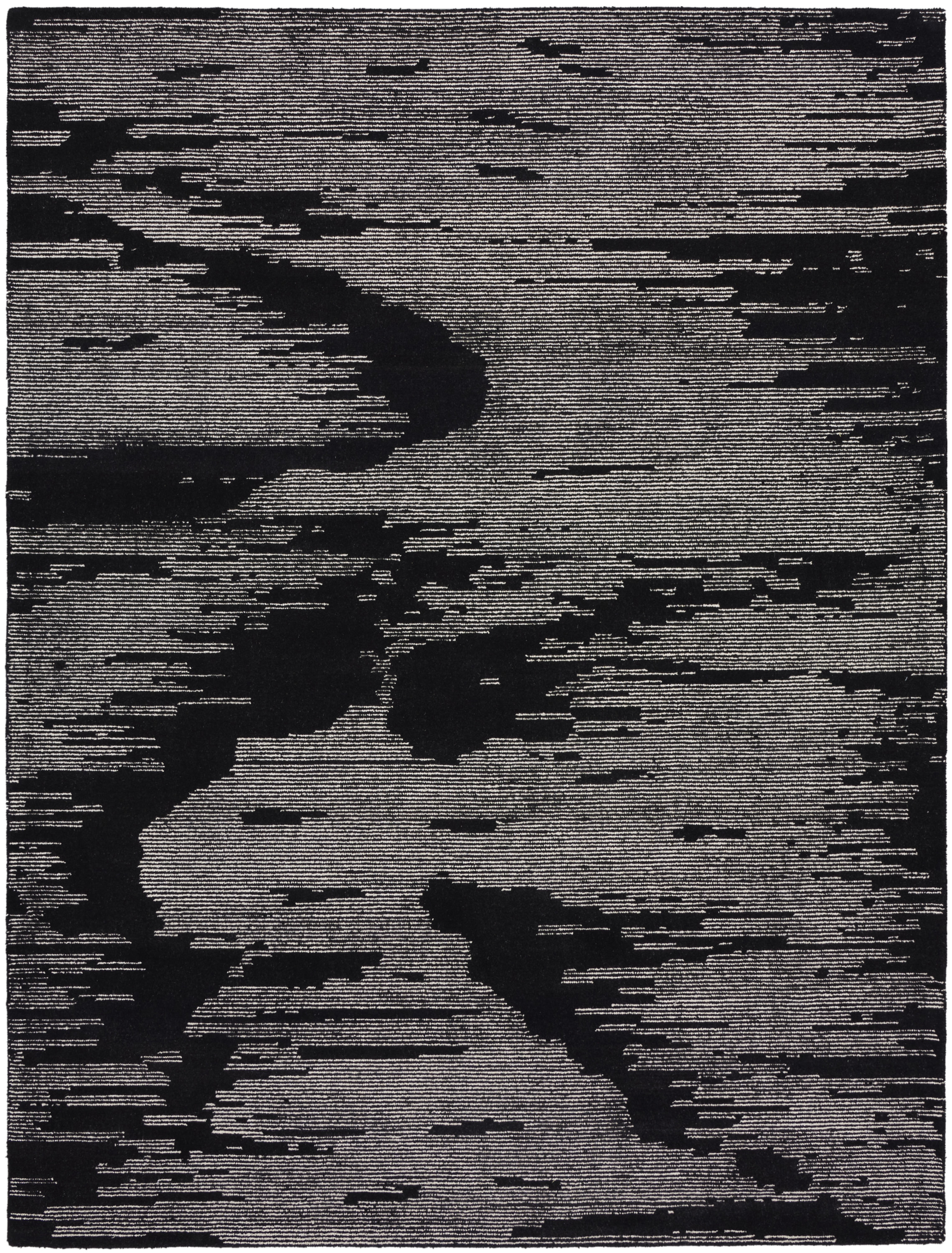 Michael Amini Ma30 Star 8'6" x 11'6" Black Ivory Modern Indoor Rug