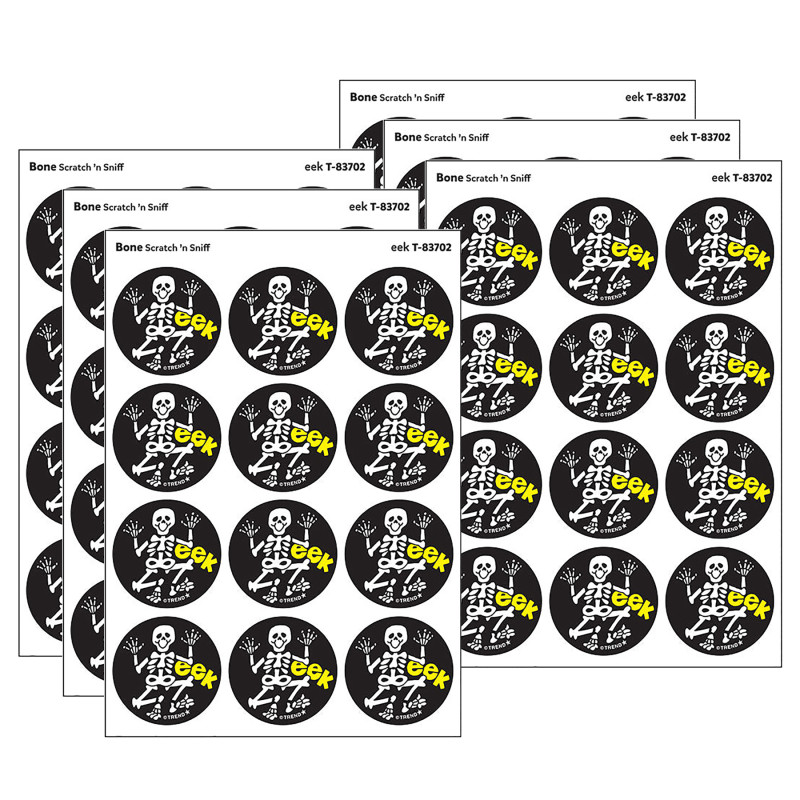 eek/Bone Scent Retro Scratch 'n Sniff Stinky Stickers®, 24 Per Pack, 6 Packs