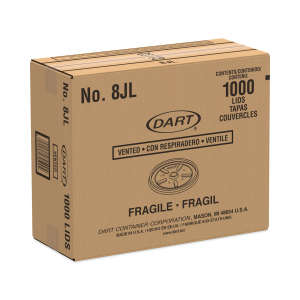 Dart, Plastic Lids, Fits 8-10 Oz Hot/cold Foam Cups, Vented, White