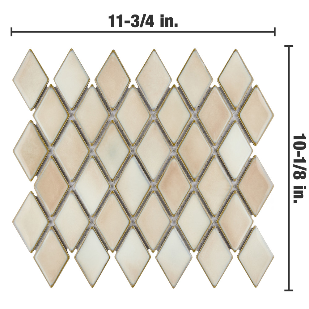 Hudson Kite Truffle 10-1/8 in. x 11-3/4 in. Porcelain Mosaic Tile