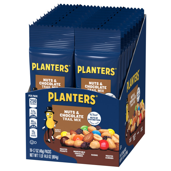 PLANTERS(r) Trail Mix Tube 108/1.7oz . C1RM - Front Right Open Case (Hi Res)