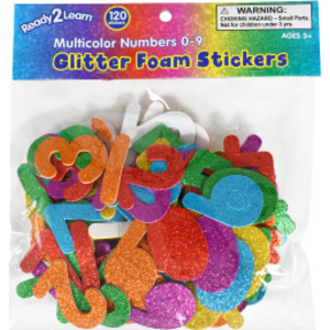 Glitter Foam Stickers - Numbers - Multicolor - Pack of 120