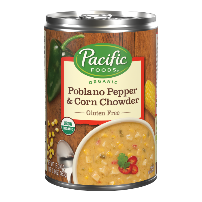 Organic Poblano Pepper and Corn Chowder