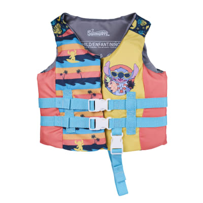 SwimWays Stitch Life Jacket, US Coast Guard Approved Life Vest, Kids Swim Vest and Swimming Aid, Disney Life Jackets for Kids 33-55 lbs