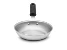 8-inch Wear-Ever® aluminum fry pan with natural finish and silicone handle