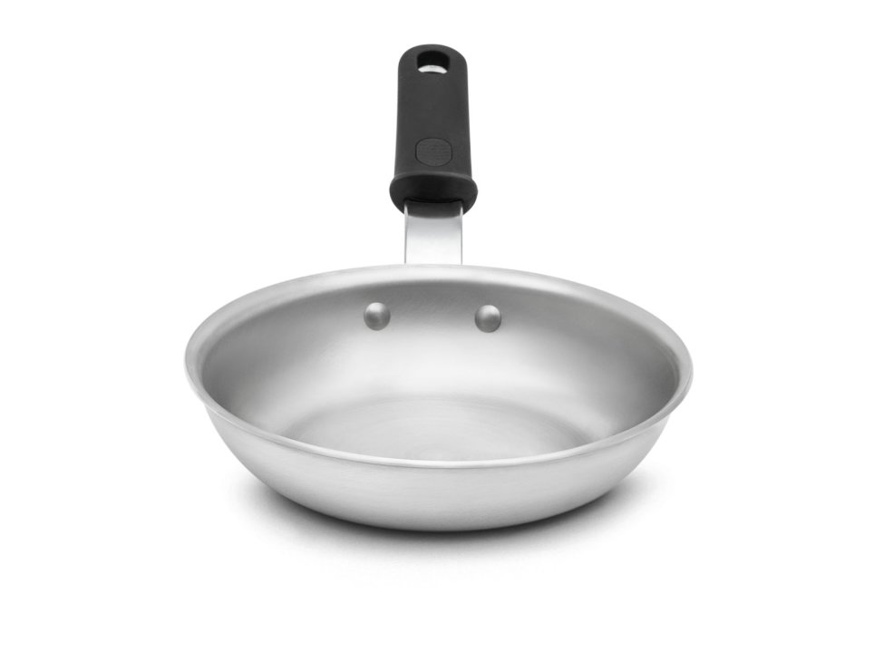 8-inch Wear-Ever® aluminum fry pan with natural finish and silicone handle
