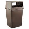Rubbermaid Commercial, Glutton, Square, Resin, 56 gal, Brown, Receptacle Lid