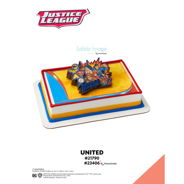 Justice League™ United The Magic of Cakes® PhotoCake® Enhanced Background Page
