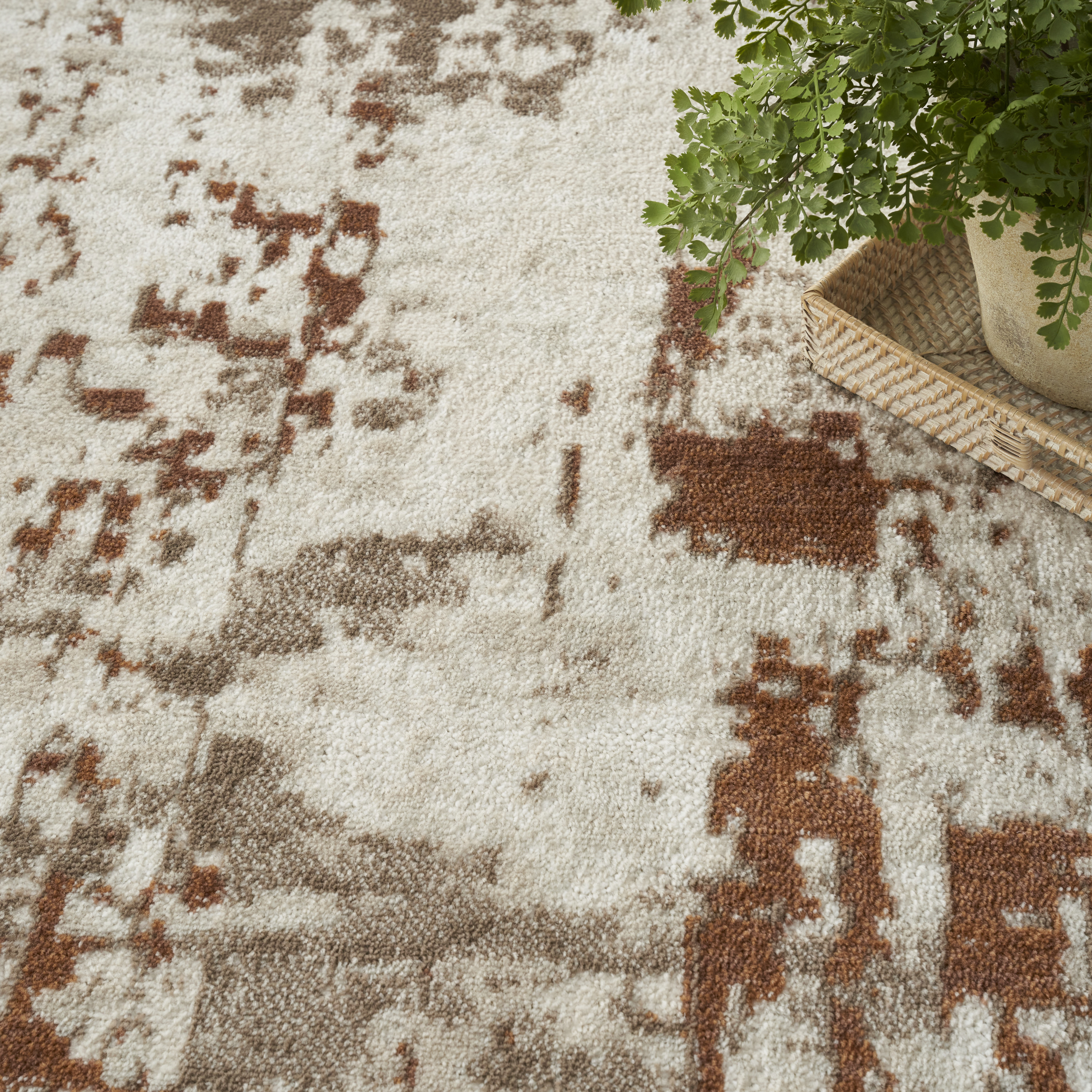 Nourison Quarry 6' x 9' Ivory Rust Modern Indoor Rug