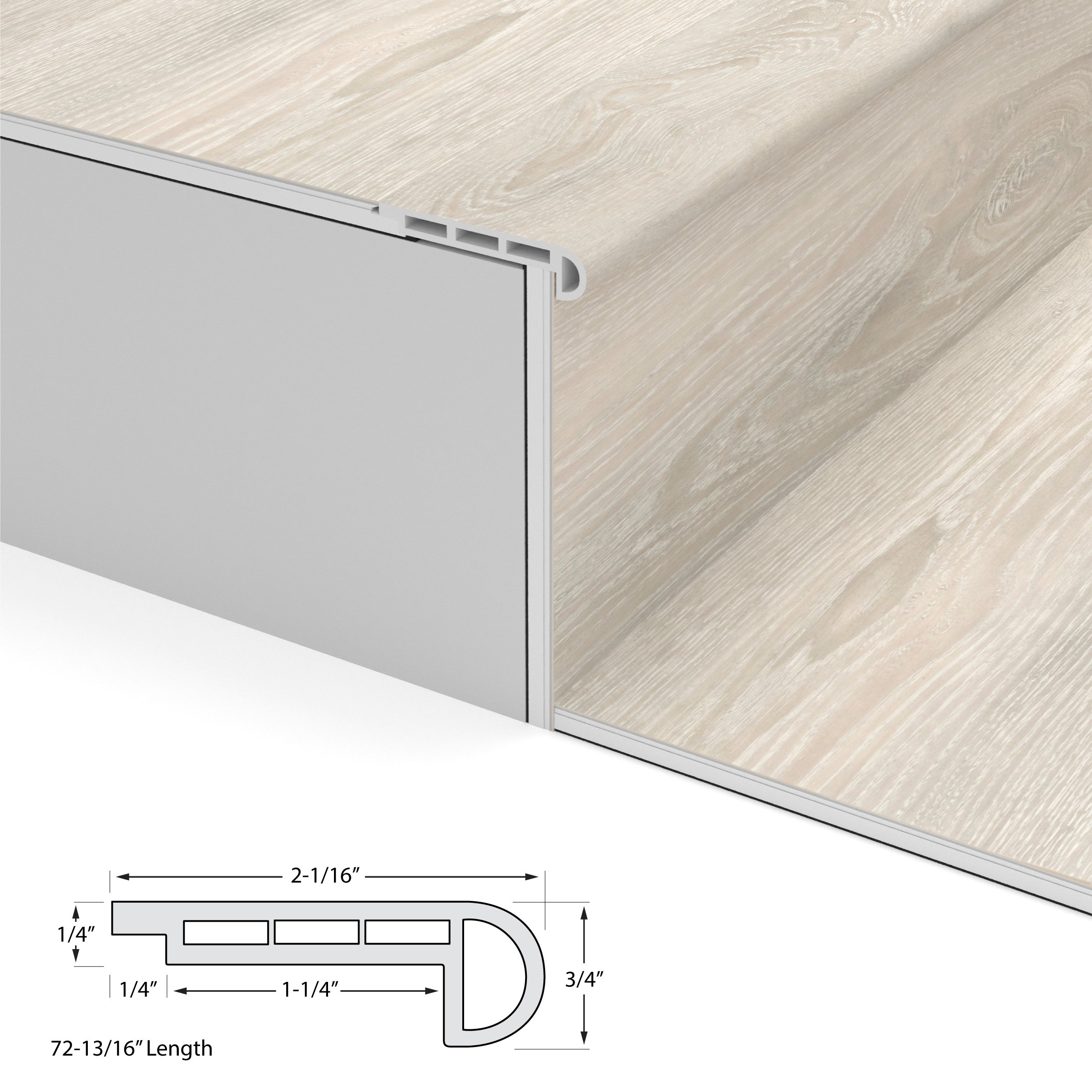 Castaway Oak Cali Vinyl Stair Nosing Flush view 4