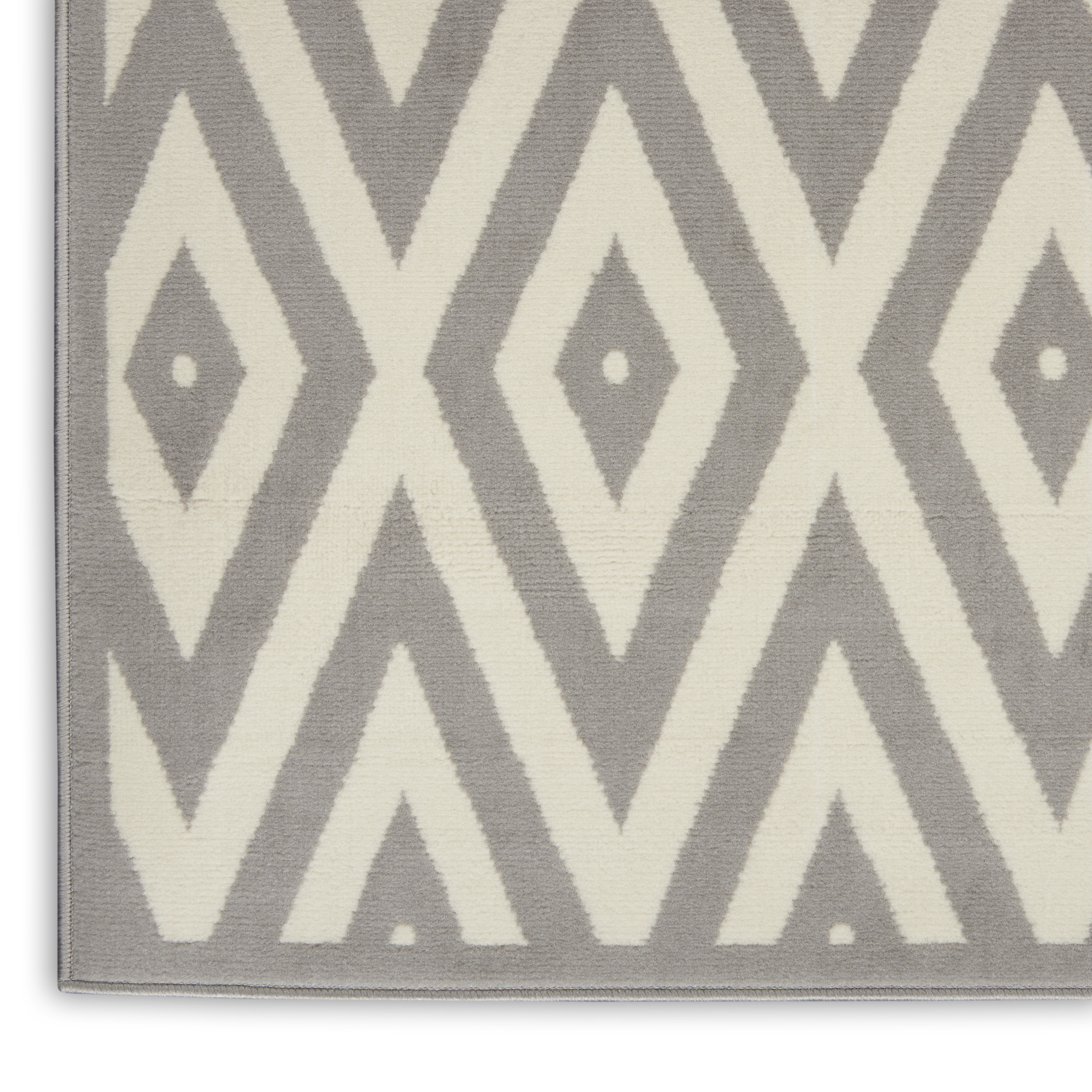 Nourison Grafix 2'3" x 7'6" White Grey Mid-Century Modern Indoor Rug