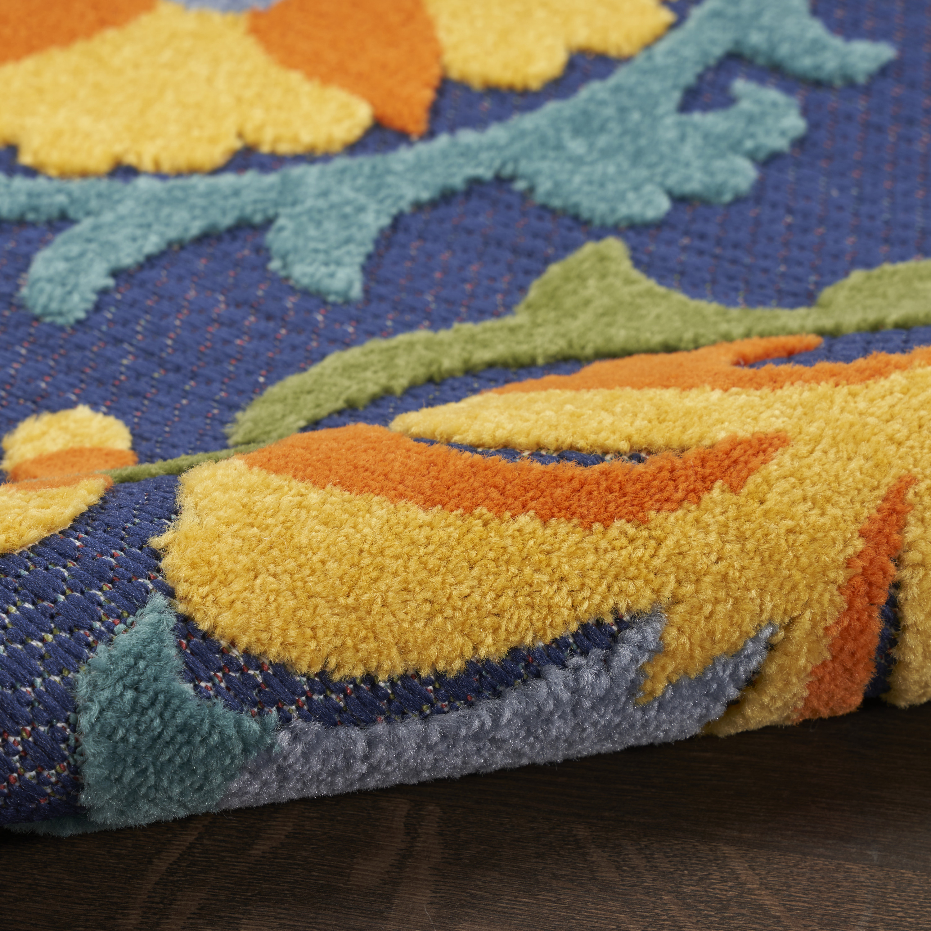 Nourison Aloha 2' x 3' Navy Multicolor Outdoor Rug