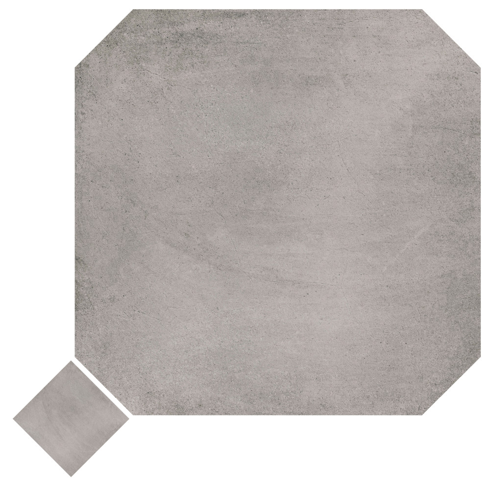 Laverton Octagon Gris with Taco Gris 7-7/8 in. x 7-7/8 in. Porcelain Floor and Wall Tile