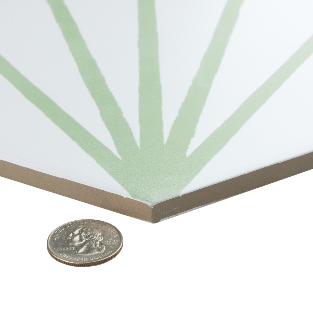 Horizon Dawn Hex Verde 7-3/4 in. x 9 in. Porcelain Floor and Wall Tile