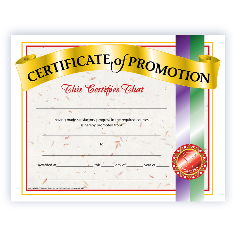 Certificate of Promotion, Pack of 30, 8.5" x 11"