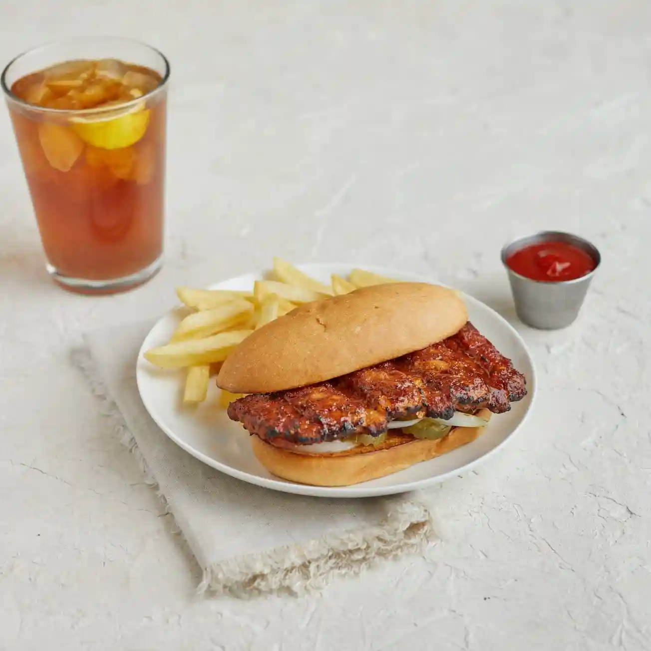 AdvancePierre™ Fully Cooked Flamebroiled Rib Shaped Pork Pattie with BBQ Sauce, 3.1 oz_image_2