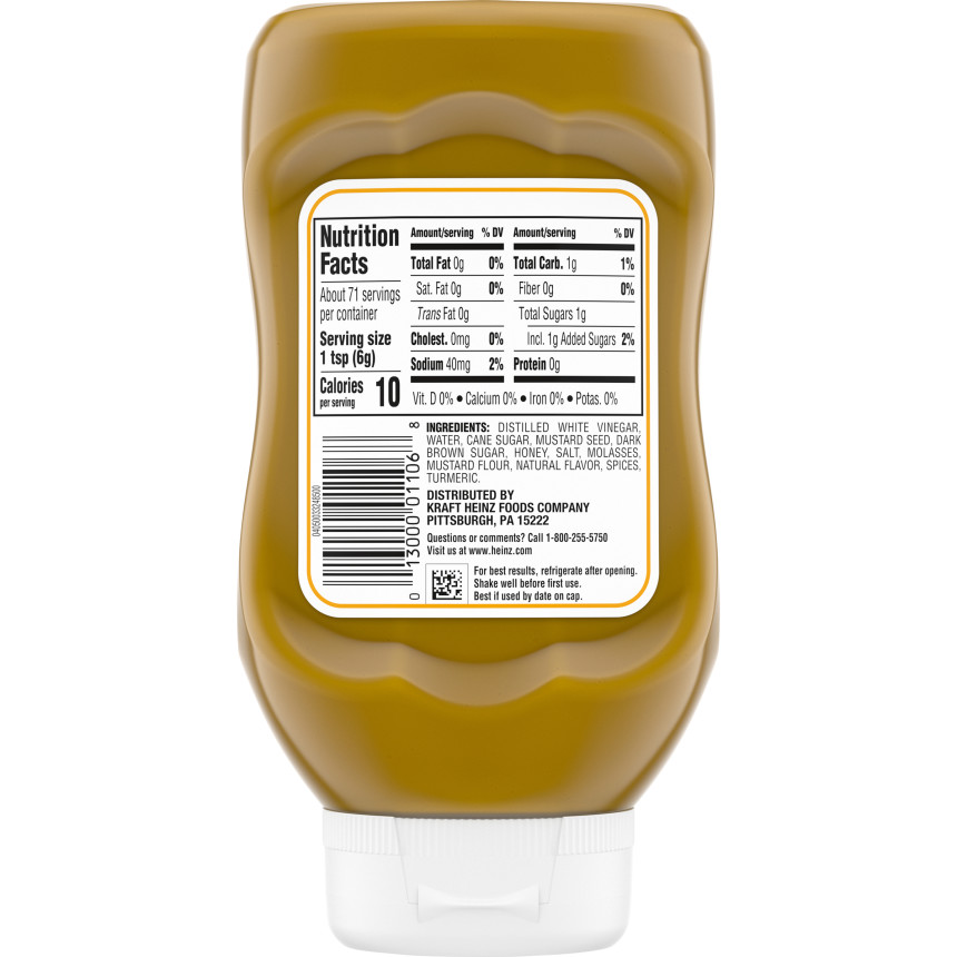  Heinz 100% Natural Honey Mustard with Real Honey, 15 oz Bottle 
