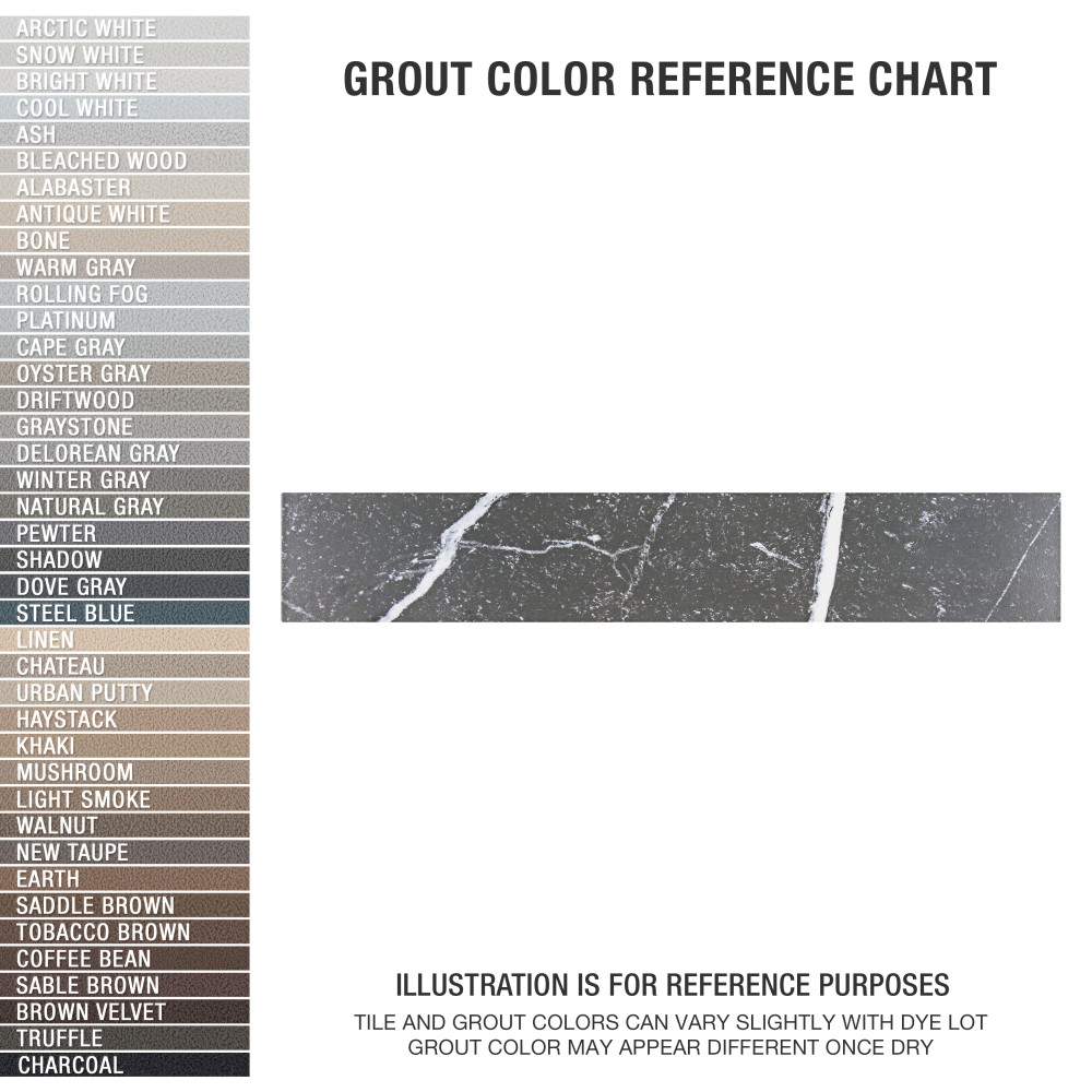 Tinos Black 3-1/8 in. x 17-3/8 in. Porcelain Floor and Wall Tile