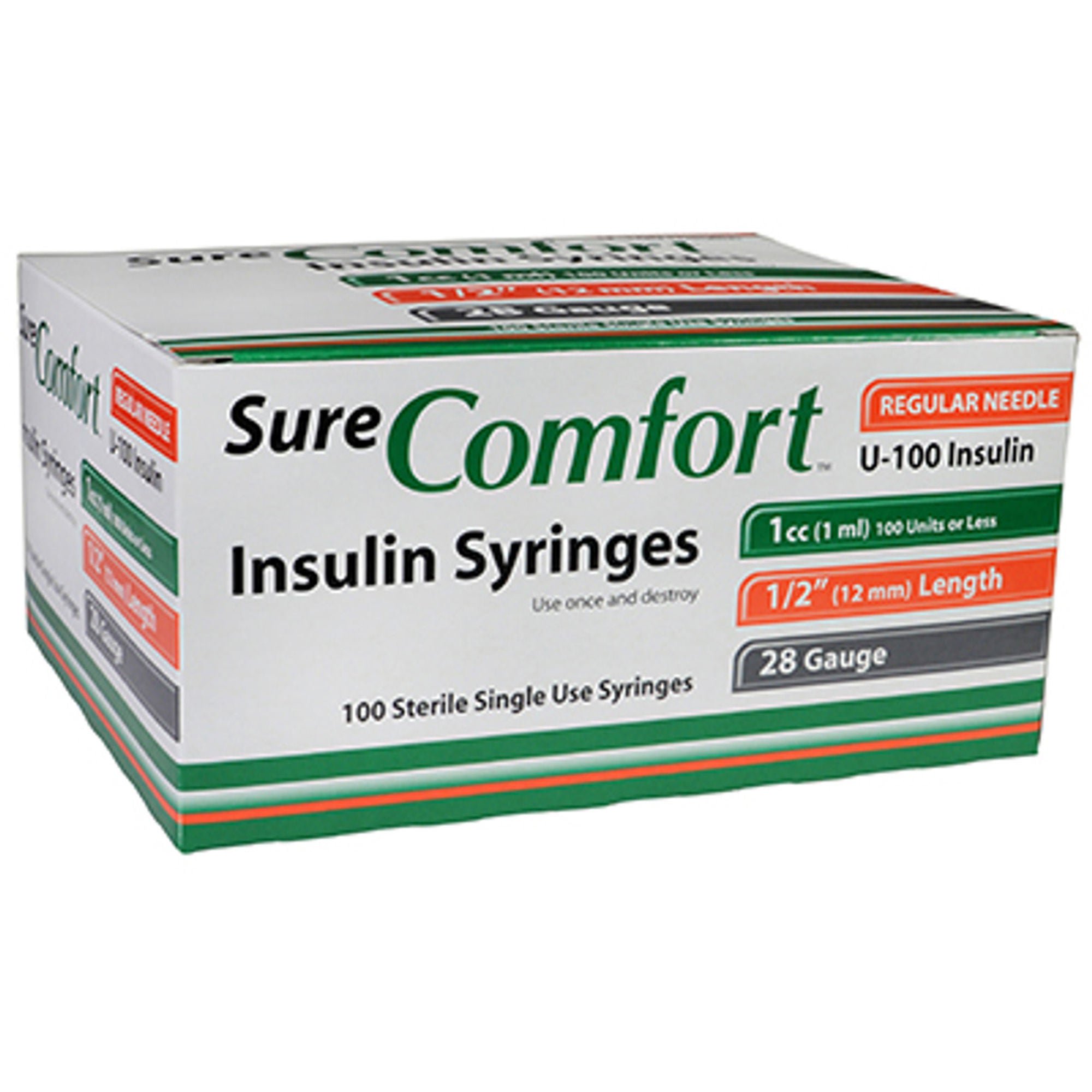 Allison Medical Inc SYRINGE, INSULIN 1ML 28GX1/2" (100/CT)