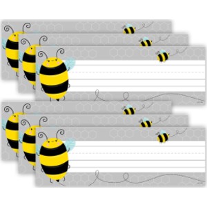 Busy Bees Name Plates, 9-1/4" x 3-1/4", 36 Per Pack, 6 Packs