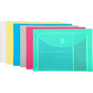 Poly XL Reusable Envelope, Letter Size, Side Load, Assorted, 1 Each