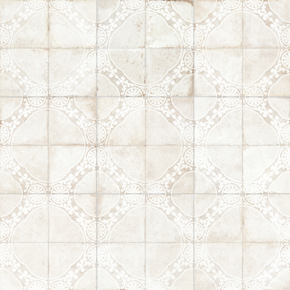 Kings Jaipur White 17.63x17.63 Square Ceramic Floor and Wall Digital Pattern