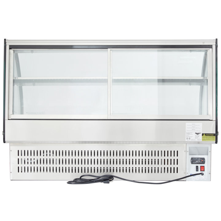 48-inch-wide 120-volt curved front Cayenne® refrigerated drop-in display case with rear access